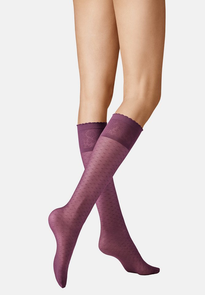 KUNERT Feinkniestrümpfe New Dots (1-Paar) Kniestrümpfe mit besonderer Musterung von KUNERT