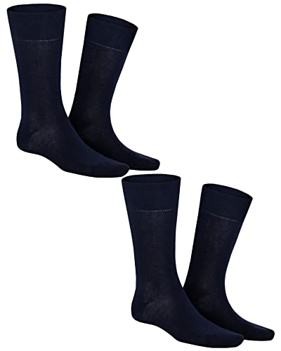 KUNERT Herren Socken Comfort Cotton 2-Pack druckfreier Bund Navy 8020 43-46 von KUNERT