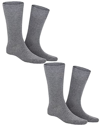 KUNERT Herren Comfort Cotton 2-Pack druckfreier Bund Socken, Silver-Mel, 39/42 (2er Pack) von KUNERT