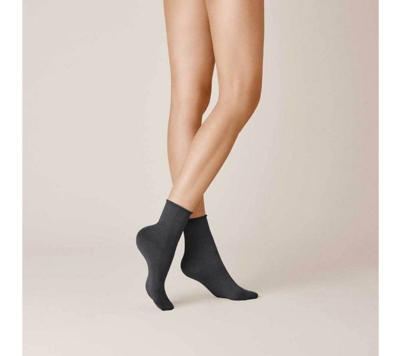 KUNERT Basicsocken Sensual Cotton (1-Paar) Samtige Söckchen mit Rollrand von KUNERT