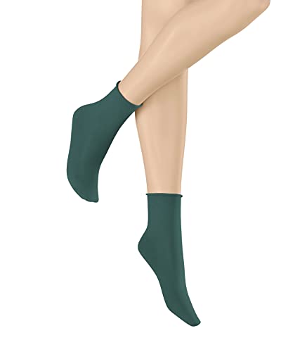 KUNERT Damen Socken Sensual Cotton Rollrand 130 DEN Bottlegreen 5740 35/38 von KUNERT