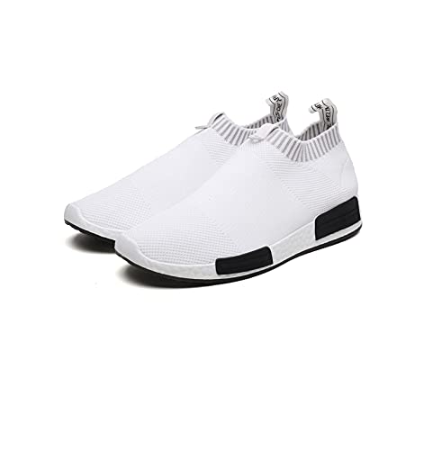 KUNHAOH Casual Knit Loafer Slip on Herren,Bequeme Wanderschuhe,Atmungsaktiv Und Leicht,Klassische Sneakers Herren (White,38) von KUNHAOH