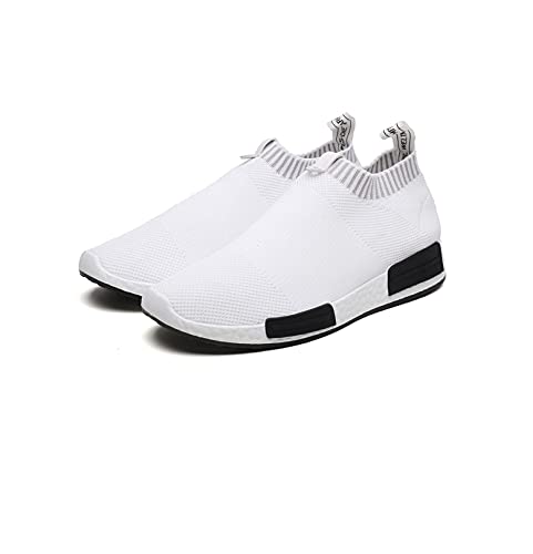 KUNHAOH Casual Knit Loafer Slip on Herren,Bequeme Wanderschuhe,Atmungsaktiv Und Leicht,Klassische Sneakers Herren (White,40) von KUNHAOH