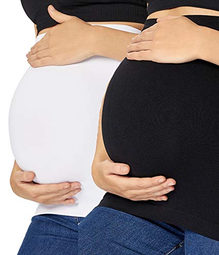 Umstands-Bauchband, Weiß + Schwarz, XXL von KUNINDOME