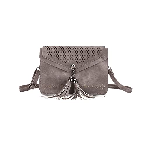 KUNKUN Klein Damen Handy Umhängetasche Kleine Schultertasche Leder Mit Vielen Fächern mit Geldbörse Zum Umhängen Crossbody Tasche Verstellbar Abnehmbar Schultergurt Handytasche-Grau von KUNKUN