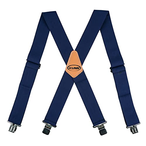 KUNN Hosenträger für Herren, verstellbar, 5,1 cm breit, elastisch, mit robusten Clips, blau, Regulär Größe KUNN Hosenträger für Herren, verstellbar, 5,1 cm breit, elastisch, mit robusten Clips, blau, Regulär Größe von KUNN