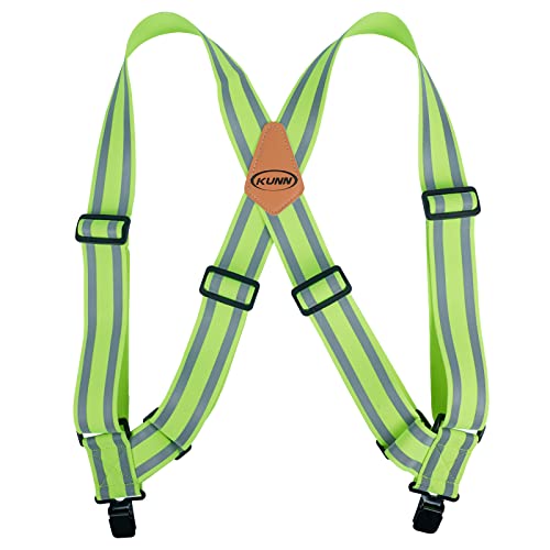 KUNN Sicherheits-Hosenträger für Herren, reflektierend, seitliche Clips, 5,1 cm, Trucker-Stil, hohe Sichtbarkeit, Arbeits-Hosenträger KUNN Sicherheits-Hosenträger für Herren, reflektierend, seitliche Clips, 5,1 cm, Trucker-Stil, hohe Sichtbarkeit, Arbeits-Hosenträger von KUNN