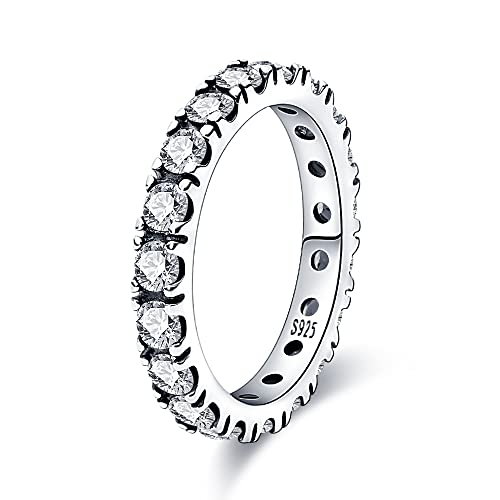 KUNSIR 925 Sterling Silber Ringe für Damen Liebesknoten Ringe Finger Federringe Schmuck Geschenke gekreuzte Ringe für Frauen mit Zirkonia Größe von KUNSIR