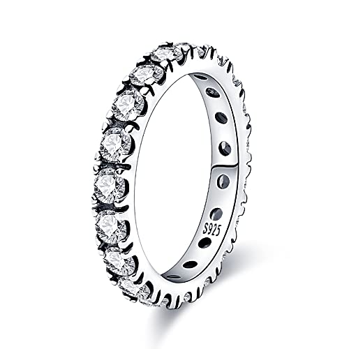 KUNSIR 925 Sterling Silber Liebesknoten Ring für Damen - Federring Schmuck Geschenk Mit Zirkonia - Gekreuzter Ring für Frauen von KUNSIR