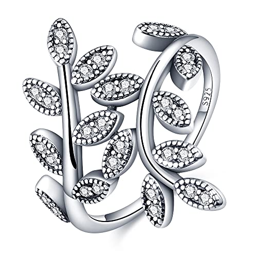 KUNSIR 925 Sterling Silber Ringe für Damen Liebesknoten Ringe Finger Federringe Schmuck Geschenke gekreuzte Ringe für Frauen mit Zirkonia Größe von KUNSIR