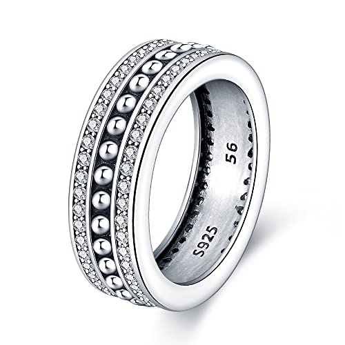 KUNSIR 925 Sterling Silber Ringe für Damen Liebesknoten Ringe Finger Federringe Schmuck Geschenke gekreuzte Ringe für Frauen mit Zirkonia Größe von KUNSIR