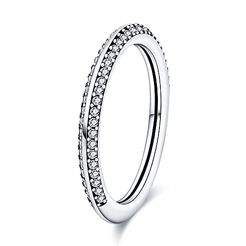 KUNSIR 925 Sterling Silber Ringe für Damen Liebesknoten Ringe Finger Federringe Schmuck Geschenke gekreuzte Ringe für Frauen mit Zirkonia Größe von KUNSIR