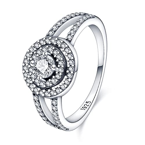 KUNSIR 925 Sterling Silber Ringe für Damen Liebesknoten Ringe Finger Federringe Schmuck Geschenke gekreuzte Ringe für Frauen mit Zirkonia Größe R1 von KUNSIR