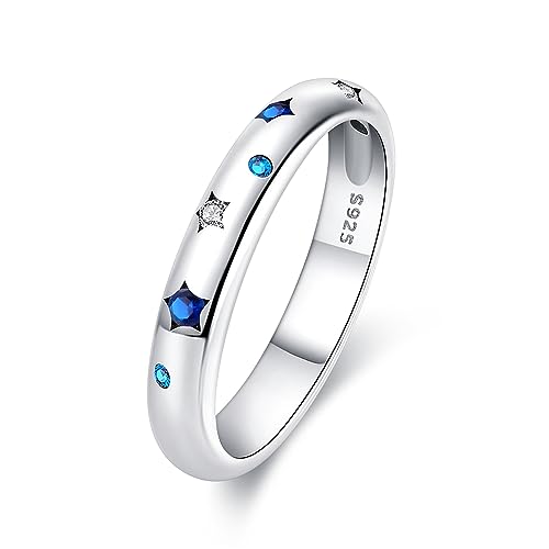 KUNSIR 925 Sterling Silber Ringe für Damen Liebesknoten Ringe Finger Federringe Schmuck Geschenke gekreuzte Ringe für Frauen mit Zirkonia Größe von KUNSIR