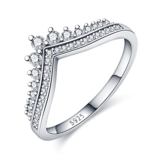 KUNSIR 925 Sterling Silber Ringe für Damen Liebesknoten Ringe Finger Federringe Schmuck Geschenke gekreuzte Ringe für Frauen mit Zirkonia Größe von KUNSIR