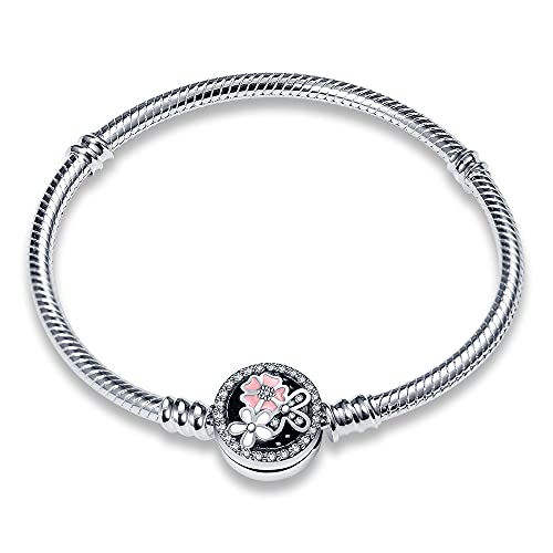 KUNSIR Armbänder Damen Moments Schlangen-Gliederarmband für Bead Charm,Armkette Silber 925 Mit Pandora Bead Charm, Valentinstag Muttertag Geburtstags Geschenk von KUNSIR