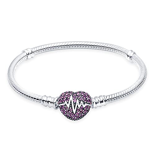 KUNSIR Armbänder Damen Moments Schlangen-Gliederarmband für Bead Charm,Armkette Silber 925 Mit Pandora Bead Charm, Valentinstag Muttertag Geburtstags Geschenk von KUNSIR