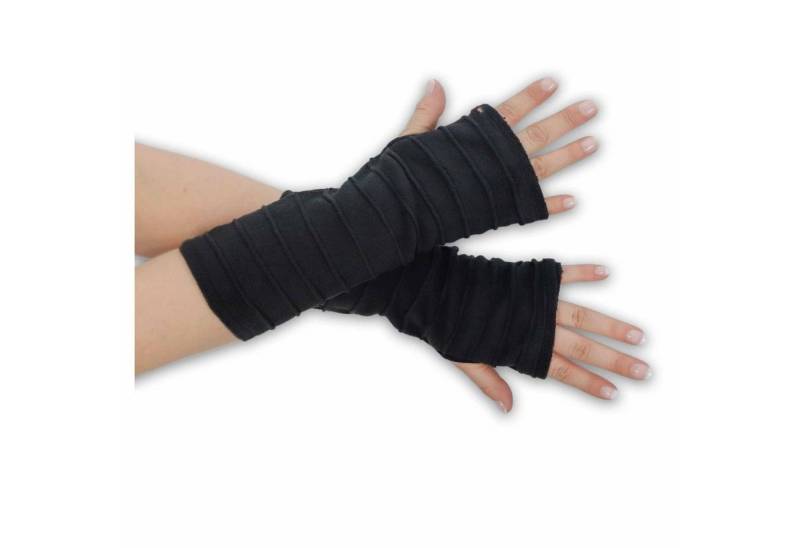 KUNST UND MAGIE Armstulpen Armstulpen Fleece Stulpen Handwärmer Handschuhe Hippie Gothic Boho von KUNST UND MAGIE