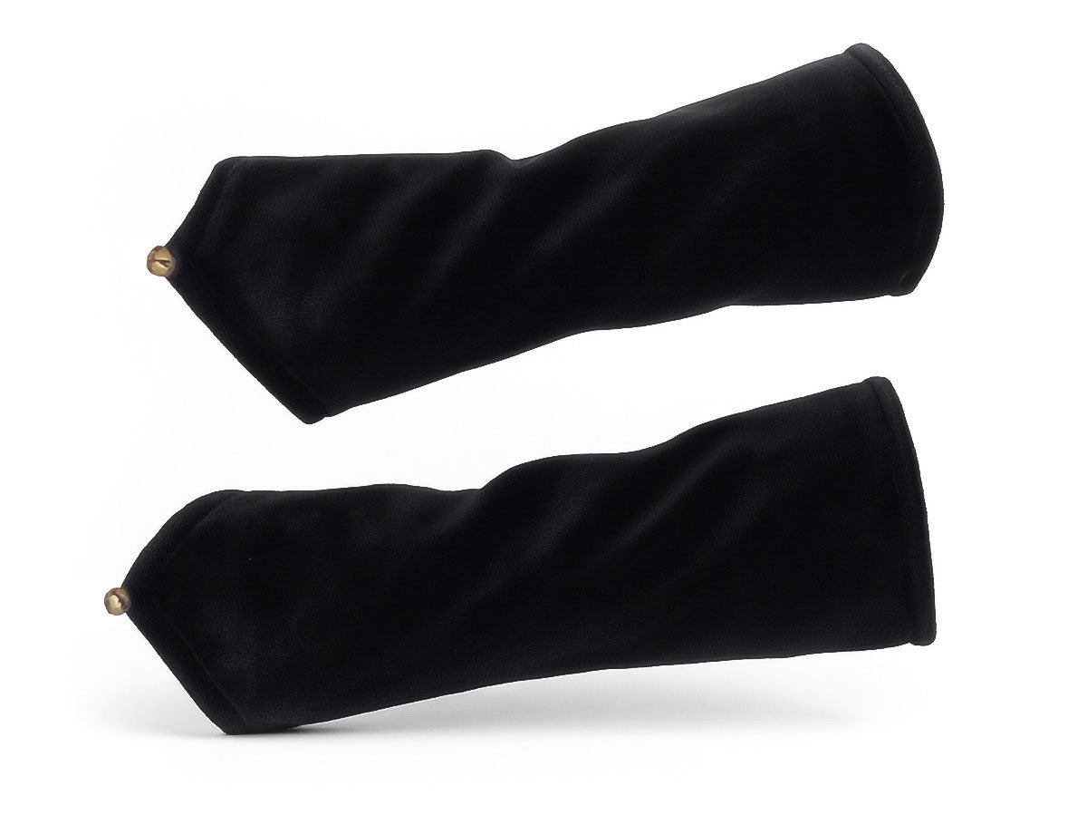 KUNST UND MAGIE Armstulpen Damen Samt Armstulpen Stulpen Handwärmer Handschuhe + Glöckchen Boho von KUNST UND MAGIE