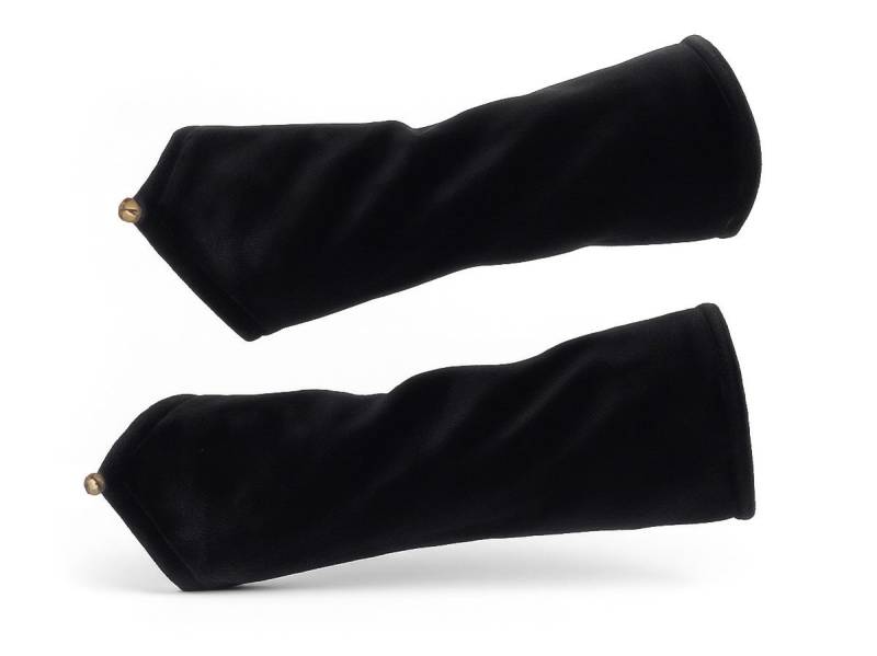 KUNST UND MAGIE Armstulpen Damen Samt Armstulpen Stulpen Handwärmer Handschuhe + Glöckchen Boho von KUNST UND MAGIE