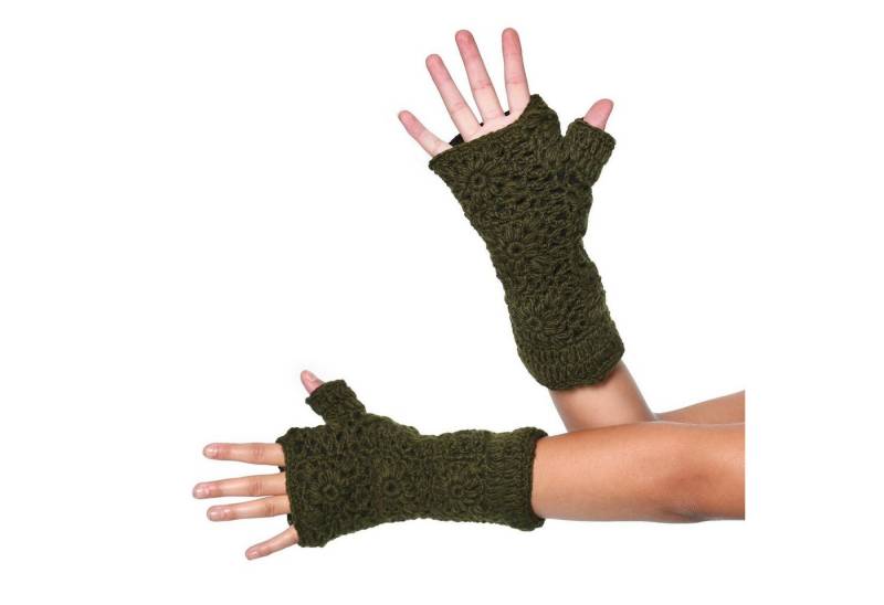KUNST UND MAGIE Armstulpen Armstulpen Stulpen Handwärmer Wolle+Fleecefutter Strickstulpen Boho von KUNST UND MAGIE