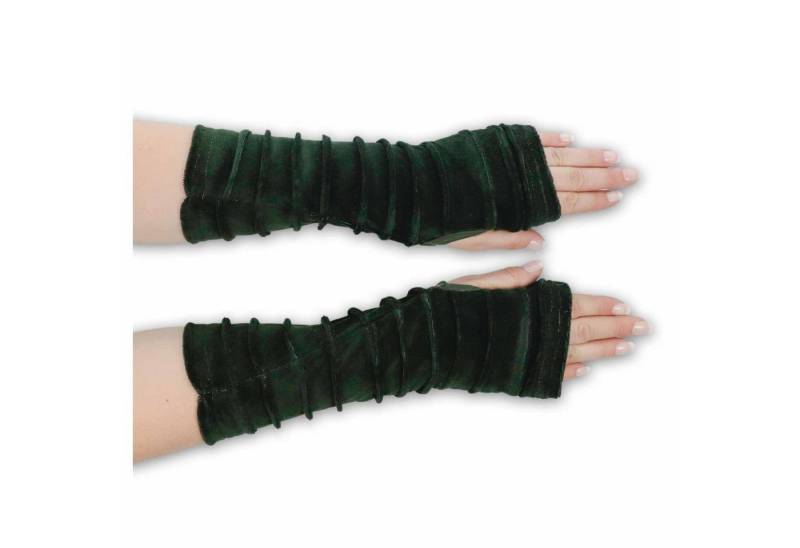 KUNST UND MAGIE Armstulpen Kunst und Magie Samt Armstulpen Stulpen Handwärmer Handschuhe Boho von KUNST UND MAGIE