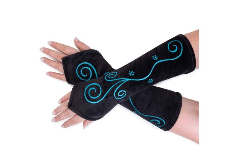 KUNST UND MAGIE Armstulpen Samt Stulpen Armstulpen Handwärmer Pulswärmer Handschuhe Boho Armlinge von KUNST UND MAGIE