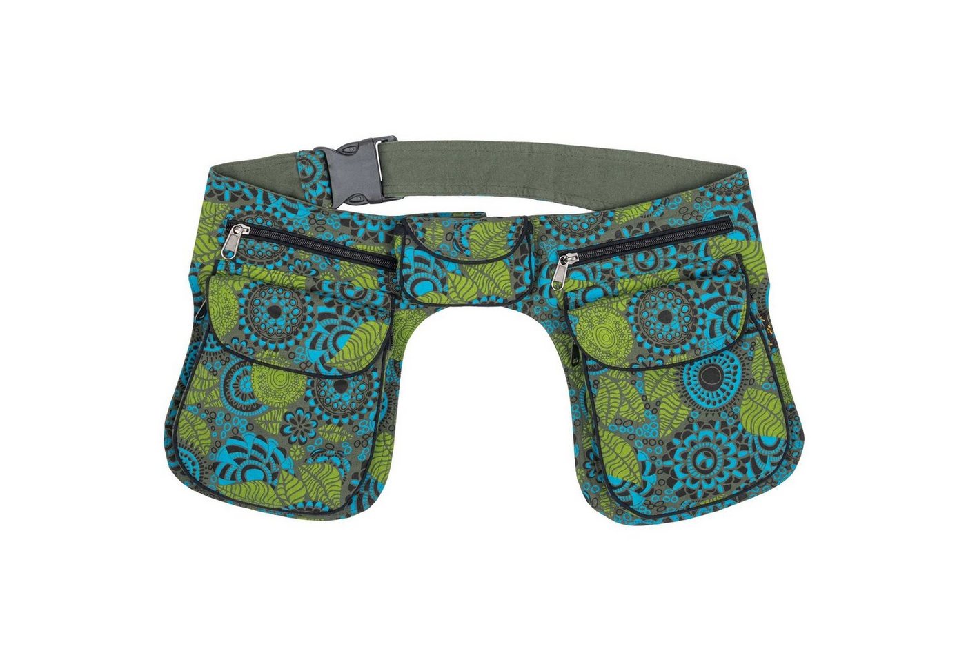 KUNST UND MAGIE Bauchtasche Doppel Bauchtasche Sidebag Gürtel/Hüft/Festivaltasche Hippie Hipbag von KUNST UND MAGIE