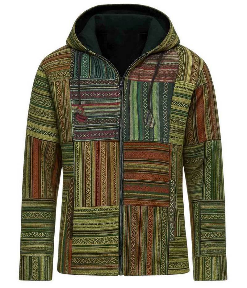KUNST UND MAGIE Blouson KUNST&MAGIE Baja Jerga Unisex Patchwork Hoodie+Kapuze Jacke von KUNST UND MAGIE