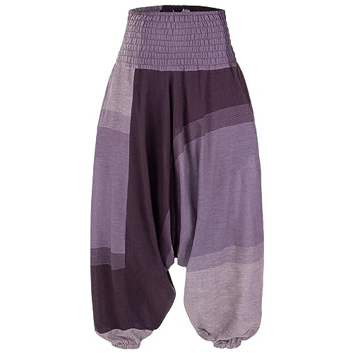 Kunst und Magie Damen orientalische Yoga Freizeit Haremshose Wellnesshose Jodpurhose, Farbe:Lila von Kunst und Magie