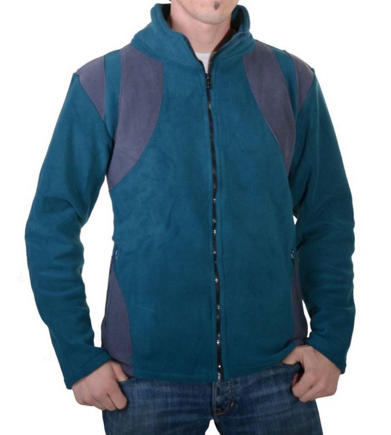 KUNST UND MAGIE Fleecejacke Herren Fleecejacke "Buddha"+Aufwendiger Rückenstickerei Psy Hippie von KUNST UND MAGIE