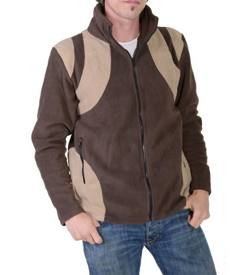 KUNST UND MAGIE Fleecejacke Herren Fleecejacke "Buddha"+Aufwendiger Rückenstickerei Psy Hippie von KUNST UND MAGIE