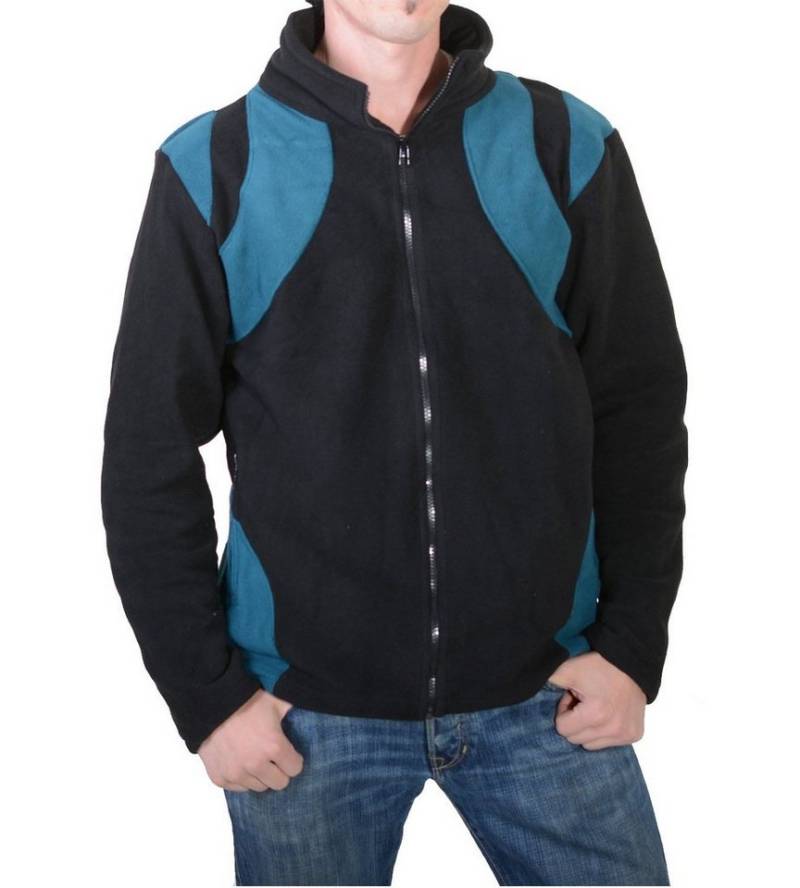 KUNST UND MAGIE Fleecejacke Herren Fleecejacke "Buddha"+Aufwendiger Rückenstickerei Psy Hippie von KUNST UND MAGIE