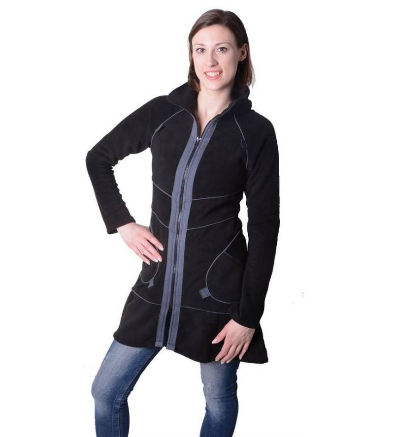 KUNST UND MAGIE Fleecejacke Patchwork Fleecemantel - Goa Hippie Jacke Damenjacke von KUNST UND MAGIE