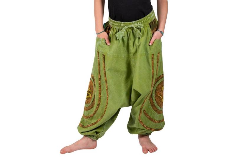 KUNST UND MAGIE Haremshose/Jodhpur-Hose Kunst&Magie Coole Kinder Haremshose Aladin Hose Hippie Stonewashed OM von KUNST UND MAGIE