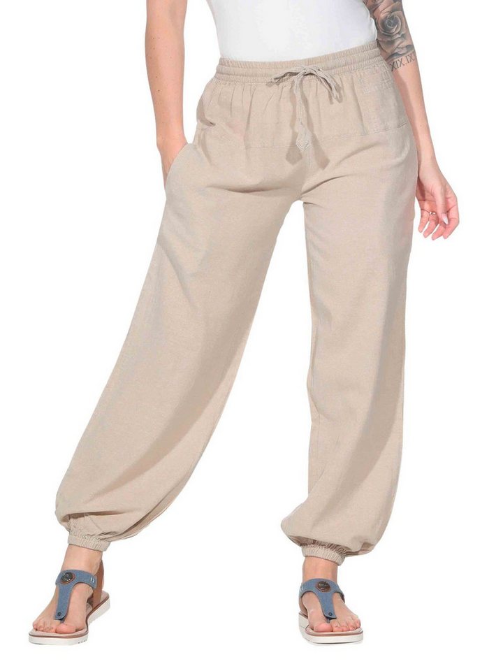 KUNST UND MAGIE Haremshose KUNST&MAGIE Damen Yoga/Pumphose Pluderhose unifarben Baumwolle lang von KUNST UND MAGIE