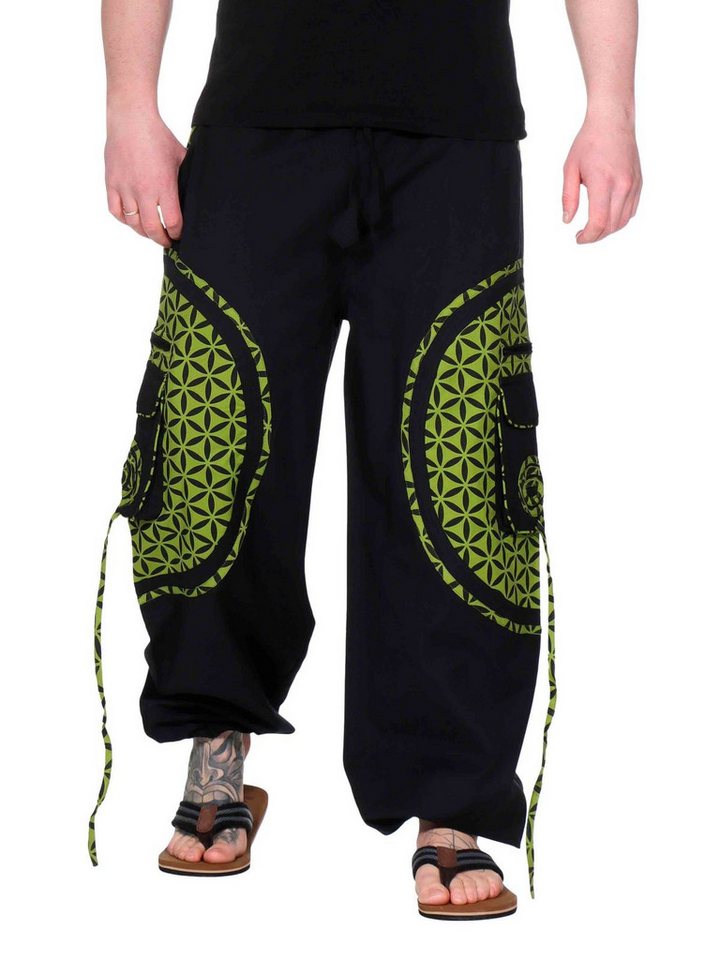 KUNST UND MAGIE Haremshose KUNST&MAGIE trendige Baggyhose bunte Lebensblume Hippiehose Cargo Hose von KUNST UND MAGIE