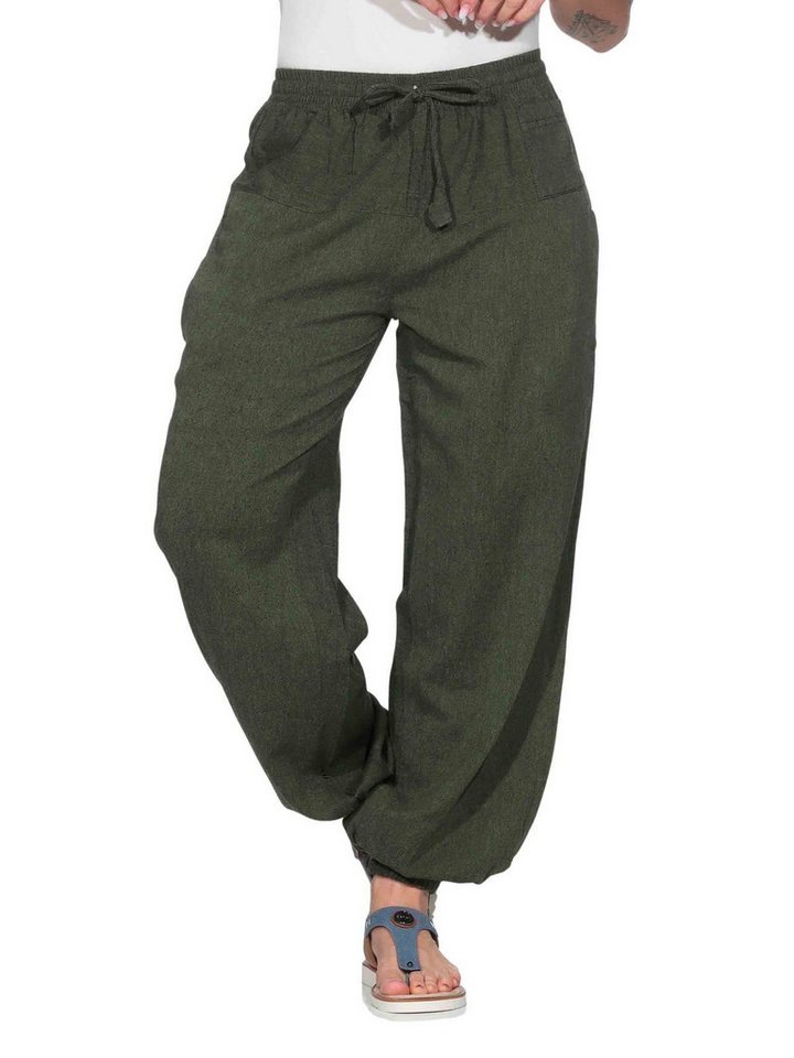 KUNST UND MAGIE Haremshose KUNST&MAGIE Damen Yoga/Pumphose Pluderhose unifarben Baumwolle lang von KUNST UND MAGIE