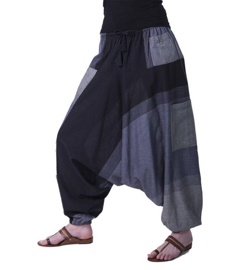 KUNST UND MAGIE Haremshose Damen Harem Hose Bunt Aladin Haremshose Pluderhose Pumphose Goa Hippie von KUNST UND MAGIE