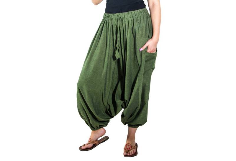 KUNST UND MAGIE Haremshose Kunst und Magie Damen Goa Haremshose mit Peace Finger Symbol von KUNST UND MAGIE