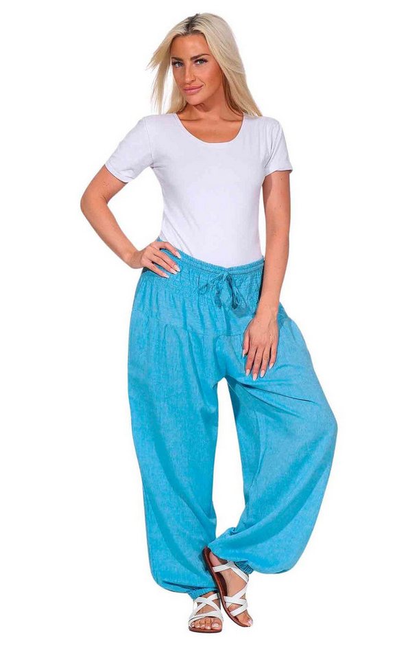 KUNST UND MAGIE Haremshose Kunst&Magie Damen Pluder-/Haremshose Sommerhose Hippie Wellness Yoga von KUNST UND MAGIE