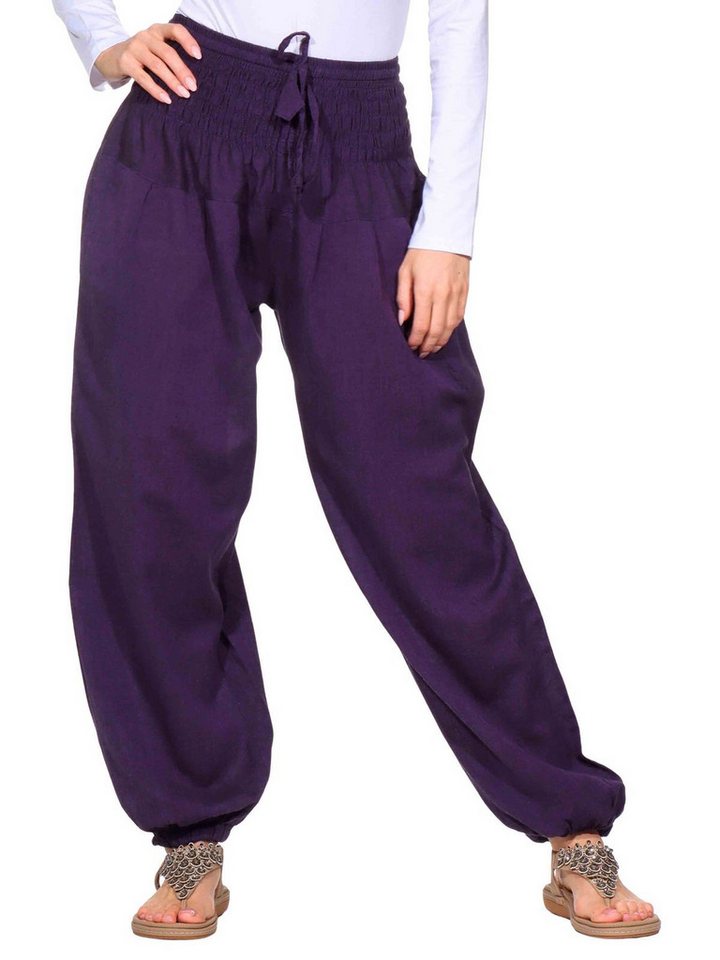KUNST UND MAGIE Haremshose Kunst&Magie Damen Pluder-/Haremshose Sommerhose Hippie Wellness Yoga von KUNST UND MAGIE