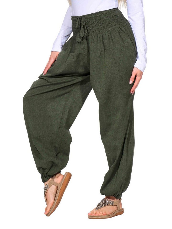 KUNST UND MAGIE Haremshose Kunst&Magie Damen Pluder-/Haremshose Sommerhose Hippie Wellness Yoga von KUNST UND MAGIE