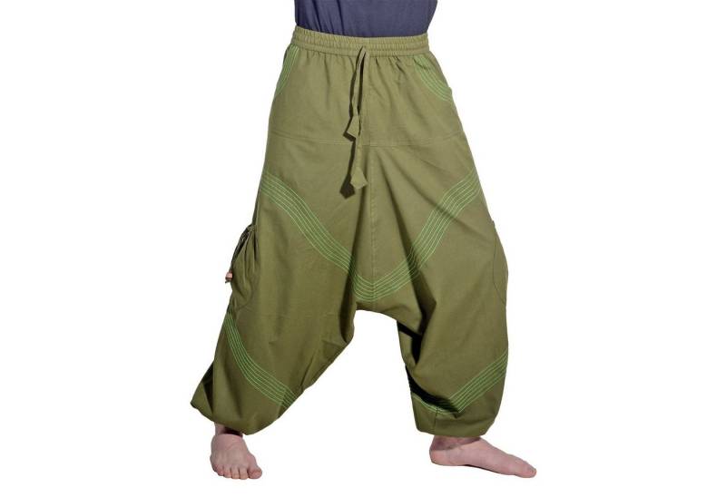 KUNST UND MAGIE Haremshose Haremshose Herren Unisex Baumwolle – Goa Hose mit Taschen Aladinhose von KUNST UND MAGIE