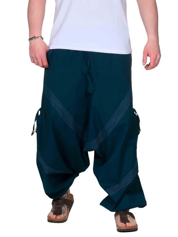 KUNST UND MAGIE Haremshose Bequeme Goa Cargo Haremshose für Herren/Unisex Pluderhose Baggy von KUNST UND MAGIE