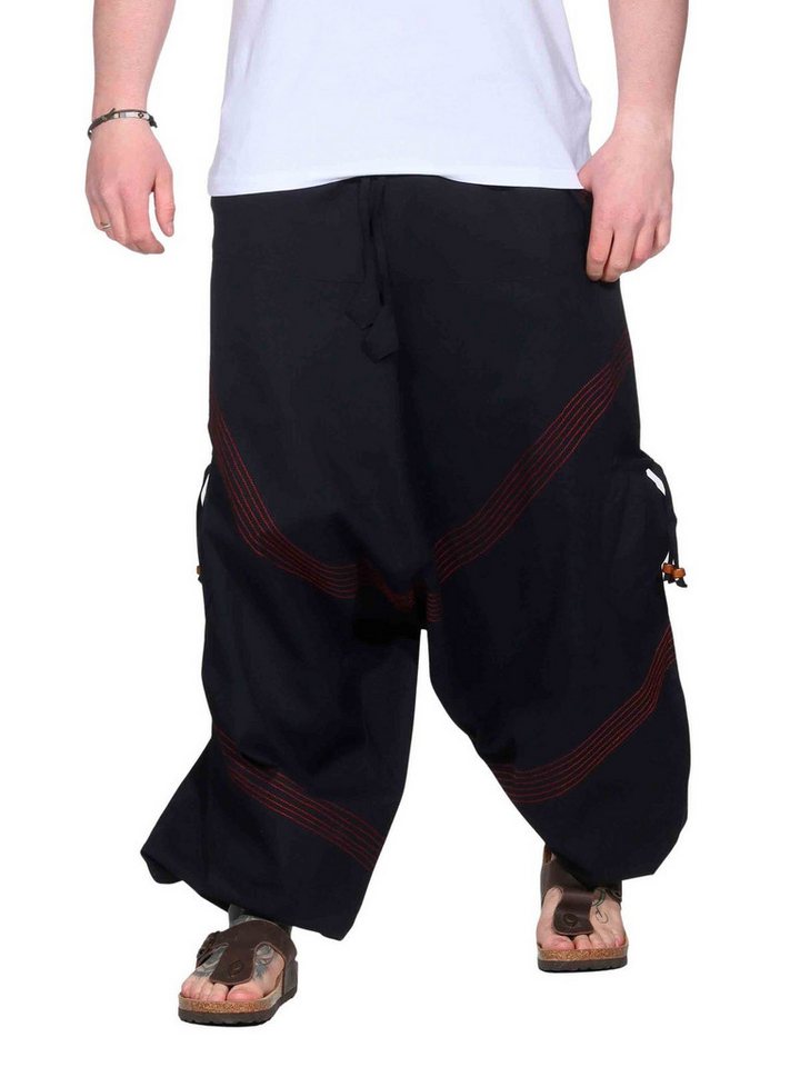 KUNST UND MAGIE Haremshose Bequeme Goa Cargo Haremshose für Herren/Unisex Pluderhose Baggy von KUNST UND MAGIE