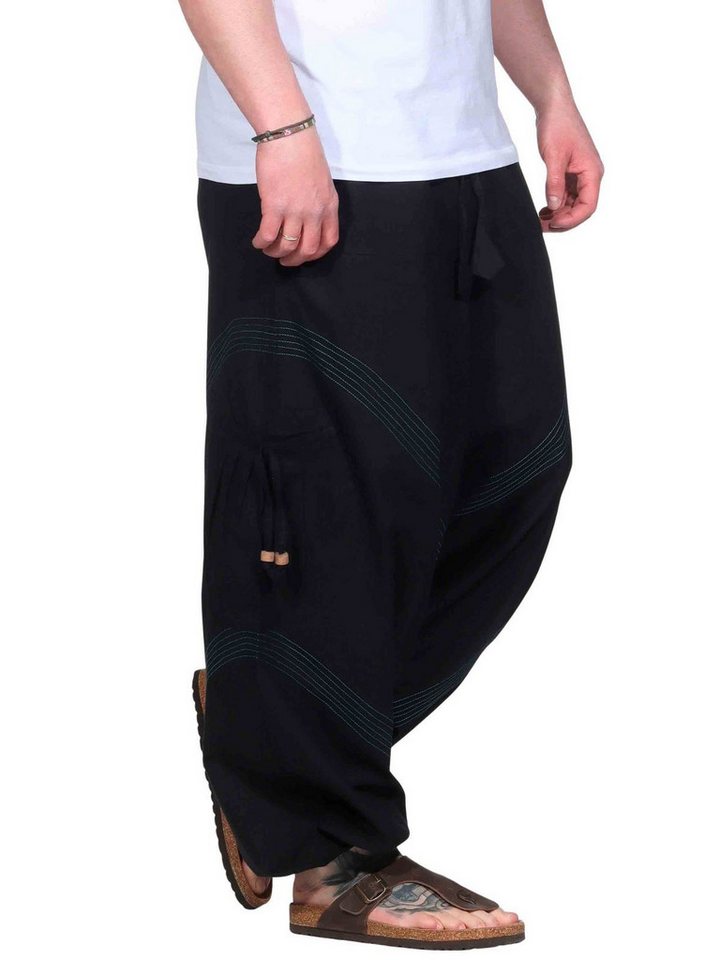 KUNST UND MAGIE Haremshose Bequeme Goa Cargo Haremshose für Herren/Unisex Pluderhose Baggy von KUNST UND MAGIE