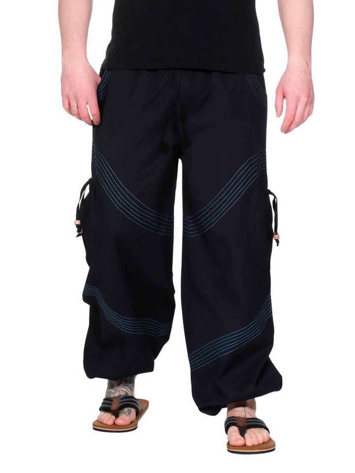 KUNST UND MAGIE Haremshose Kunst und Magie Unisex Goa Pluderhose in klassischen Farben von KUNST UND MAGIE