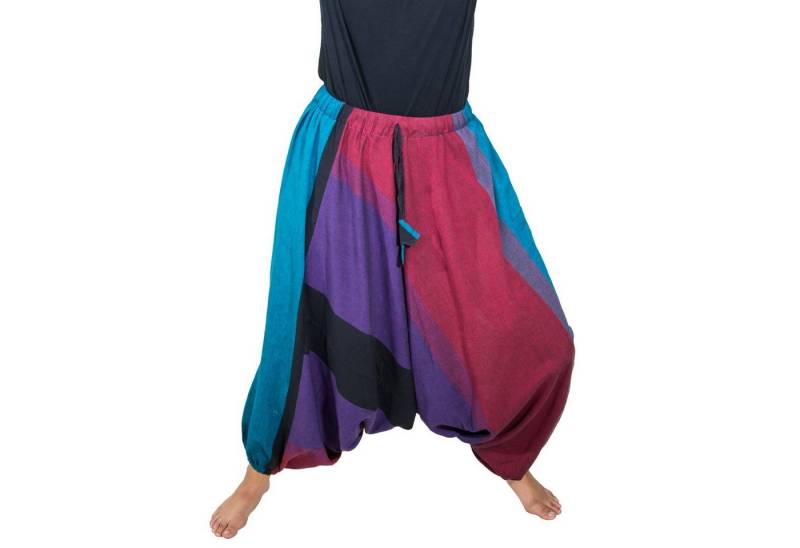 KUNST UND MAGIE Haremshose Unisex Haremshose onesize Bunt Hippie Goa Fair Boho Baggy Pluder-Hose von KUNST UND MAGIE