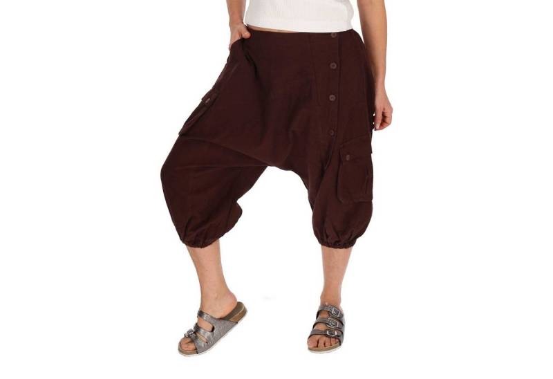 KUNST UND MAGIE Haremshose Kurze Aladin Hose Unisex 3/4 Baggy Pants Hippie Baumwoll Haremshose von KUNST UND MAGIE